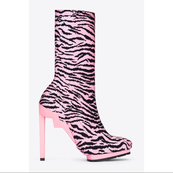 KENZO x H&M Tiger-striped Knit Ankle Boots - Picture 2 of 16
